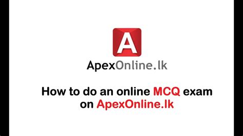 apex online exam|How to do an online MCQ exam on ApexOnline.lk.